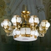 Đèn chùm đồng cổ điển chao đèn thiết kế dạng đèn lồng