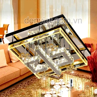 Đèn mâm LED áp trần vuông sang trọng trang trí phòng khách
