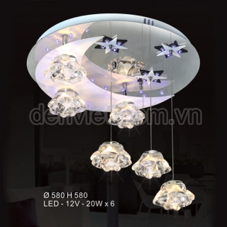 Đèn mâm LED tròn thả hoa cực đẹp trang trí phòng ngủ BMY3178/6