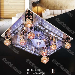 Đèn mâm LED áp trần chữ nhật VNC088 trang trí phòng khách