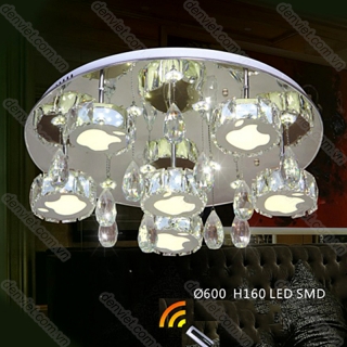 Đèn mâm LED áp trần họa tiết quả táo trang trí phòng khách QPL6894