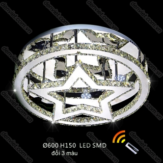 Đèn mâm LED tròn hình ngôi sao năm cánh trang trí phòng ngủ QML6897