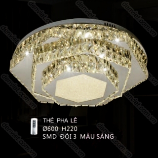 Đèn mâm LED tròn hình lục giác trang trí phòng khách QML7486