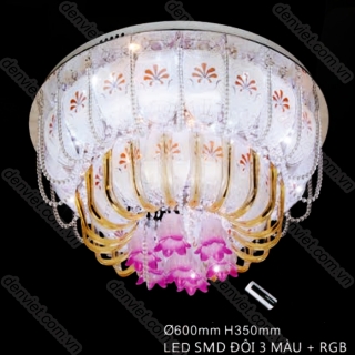 Đèn mâm LED áp trần tròn QML7228 trang trí phòng khách