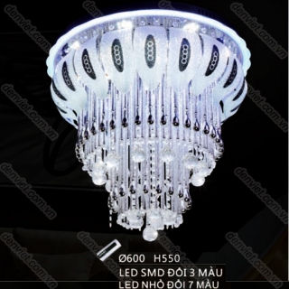 Đèn mâm LED tròn thiết kế cầu kì QML7502 trang trí phòng khách