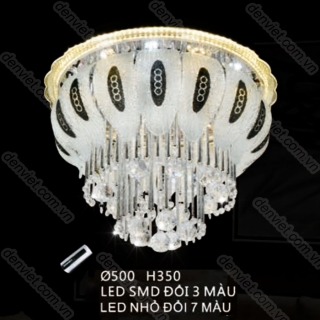 Đèn mâm LED tròn QML7503 trang trí phòng khách sang trọng
