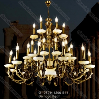 Đèn chùm đồng bóng nến cổ điển BCD6001/30 trang trí phòng khách