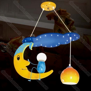 Đèn thả trẻ em cao cấp hình mặt trăng trang trí phòng bé