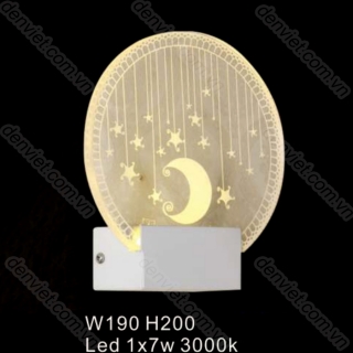 Đèn tường kiếng giá rẻ hình mặt trăng ngôi sao