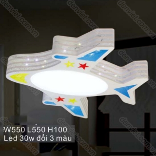 Đèn ốp trần LED cao cấp hình máy bay trang trí phòng ngủ bé trai