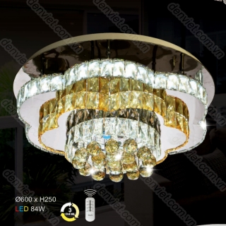 Đèn mâm LED tròn thiết kế hình bông hoa trang trí phòng khách