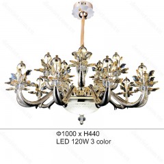 Đèn chùm LED pha lê thiết kế hình hoa cách điệu